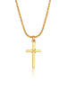 KUZZOI Halskette 925 Sterling Silber Kreuz in Gold