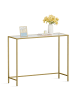 VASAGLE Konsolentisch Baris in Gold-Transparent - (B)100 x (H)80 x (T)35 cm