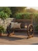 relaxdays Gartenbank "Wagenrad" in Braun - (B)112 x (H)77 x (T)52 cm