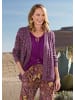 GOLDNER Edler verschlussloser Cardigan, Glanz in beere / gemustert