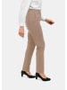 GOLDNER Kurzgröße:  Bügelfaltenhose mit Teildehnbund in beige