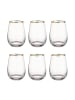 Butlers 6x Gläser mit Goldrand 590ml TOUCH OF GOLD in Transparent-Gold