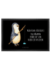 Mr. & Mrs. Panda Eingangsmatte Pinguin Angler mit Spruch in Schwarz