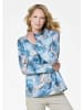 GOLDNER Kurzgröße:  Sweatshirt in blau / gemustert