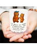 Mr. & Mrs. Panda Kerzenhalter Bär Kind Pommes mit Spruch in Transparent