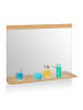 relaxdays Wandspiegel in Natur - (B)90 x (H)68,5 x (T)16,5 cm