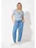 More & More Streifenshirt Paillettenpalme in yarn stripes regular offwhite and jeans blue