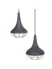 Beliani Pendelleuchten BAGMATI in Schwarz/Messing - (W) 36 x (H) 150 x (L) 36 cm