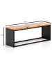 FineBuy Sitzbänk in Schwarz / Akazie / 120x35x45
