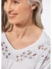 GOLDNER Shirt Top mit V-Ausschnitt in weiß