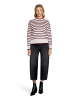 BETTY & CO Strickpullover mit Streifen in Cream/Dark Red
