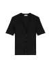Marc O'Polo Pointelle-Kurzarm-Cardigan slim in Schwarz