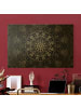 WALLART Leinwandbild Gold - Mandala Blüte Muster silber schwarz in Silber