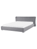 Beliani Doppelbett PARIS in Grau/Silber - (W) 195 x (H) 83 x (L) 228 cm