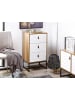 Beliani Kommode NUEVA in Weiß/Braun/Schwarz - (W) 49 x (H) 91 x (L) 38 cm