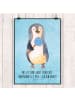 Mr. & Mrs. Panda Wandbild Pinguin Lolli mit Spruch in Eisblau