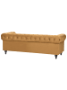 Beliani 3-Sitzer Sofa CHESTERFIELD in Gold/Schwarz - (W) 204 x (H) 70 x (L) 81 cm