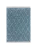 Mint Rugs Hochflor Teppich Fransen Jade Blau