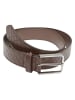 Urban Classics Urban Classics Woven Embossed Synthetic Leather Belt in brown/silver