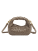 Les Visionnaires Greta Micro weave Handtasche Leder 20 cm in taupe brown