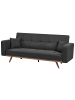 Beliani Schlafsofa HJULBY in Schwarz/Braun - (W) 220 x (H) 90 x (L) 82 cm