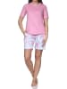 NORMANN Schlafanzug kurzarm Shorty Pyjama Schleifen Motiv in pink
