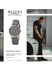 Regent Analog-Solaruhr Regent Lederarmband grau mittel (ca. 35mm)