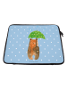 Mr. & Mrs. Panda Laptop Sleeve Bär Regenschirm ohne Spruch in Blau Pastell