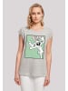 F4NT4STIC T-Shirt Looney Tunes Bugs Bunny Funny Face in grau meliert