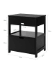 SoBuy Nachttisch in Schwarz - (B)45 x (H)55 x (T)38cm