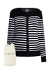 DreiMaster Maritim Strickjacke + Shopping Bag - Set in Schwarz Weiss