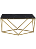 Beliani Couchtisch MALIBU in Schwarz/Gold - (W) 80 x (H) 40 x (L) 80 cm