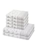 Ross 4 X Handtuch 2 X Duschtuch im Set Punkte allover in Silber