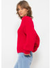 SASSYCLASSY Oversize Strick-Pullover in rot