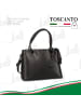 Toscanto Leder Schultertasche Toscanto Tasche schwarz ca. 37cm