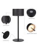 ZMH Tischleuchte LED in schwarz rund Touch Dimmbar IP44 Tragbar Kabellos