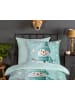 JACK 2 tlg. Flanell Bettwäsche 135x200cm Happy Schneemann in Blau/Weiß