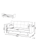 Beliani Schlafsofa HJULBY in Grau/Braun - (W) 220 x (H) 90 x (L) 82 cm