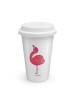 Mr. & Mrs. Panda ToGo Kaffeebecher Flamingo Stolz ohne Spruch in Weiß