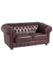 others SOFA 2-Sitzer Kalea Bezug Wischleder Buche nussbaum dunkel / rot