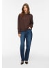 Vila Langarm Sweatshirt Rundhals Stickerei Stilvoll in Kaba-Braun