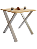 VCM  Premium Holz Esstisch Tisch Xona X Silber in Silber / Honig-Eiche