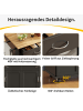ABRIHOME Küchenwagen Kücheninsel mit Stauraum, Speisewagen mit Holzmaserung in Schwarz