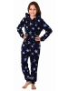 NORMANN Jumpsuit Overall Schlafanzug Pyjama langarm Sterne in marine