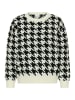 Kaffe Strickpullover KAcarol Loose fit in Chalk/Black Houndstooth