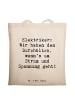 Mr. & Mrs. Panda Einkaufsbeutel Spruch Elektriker Durchblick mit... in Creme