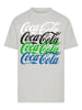 F4NT4STIC T-Shirt Coca Cola Repeat Logo in grau meliert