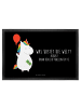 Mr. & Mrs. Panda Fußmatte Einhorn Luftballon mit Spruch in Schwarz