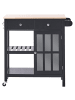 Beliani Servierwagen GENOA in Schwarz/Braun - (W) 80 x (H) 88 x (L) 43 cm