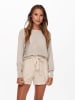ONLY Kurzer Stretch Strickpullover Langarm Sweater ONLADALINE in Beige